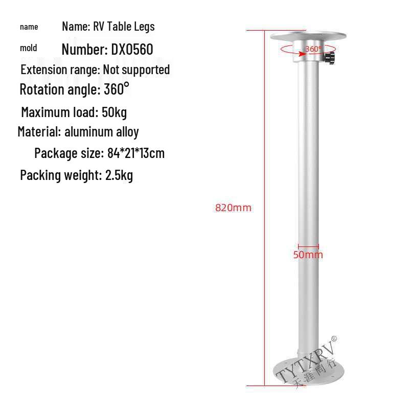 Telescopic Removable Table Legs for RVs and Yachts