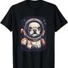 Astronaut Dog Stars and Planets Floating In Space Theme T-Shirt