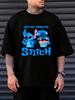 Disney Stitch Graphic T-shirt - Black Casual Summer Tee with White Round Neck