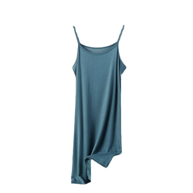 Modal Medium and Long Dress Summer Solid Color Inner with Sleeveless Large Size Loose Vest Skirt Casual Bottom Suspender Skirt