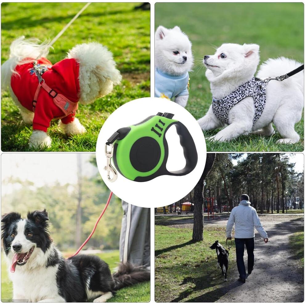 Retractable PET lead, telescopic traction rope  Automatic pet leash  Ergonomic handle green
