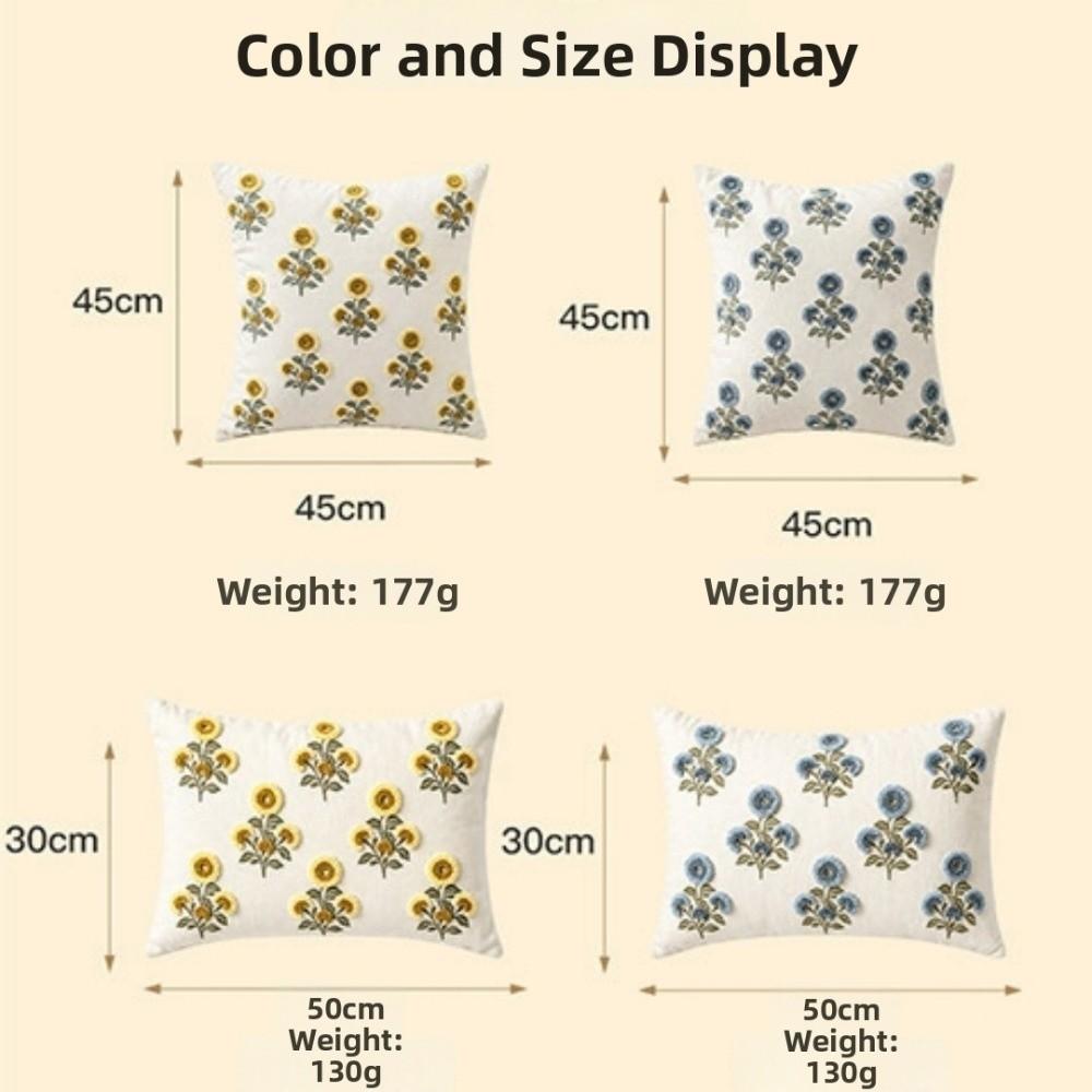 Retro Flowers Cushion Covers Embroidered Decorative Pillowcase Throw Pillow Covers Holiday Party
