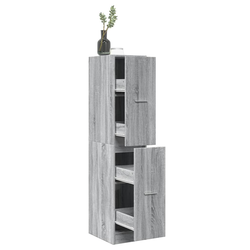 Vidaxl Pharmacy Cabinet, Sonoma Grey Oak, 30X41X144.5 Cm