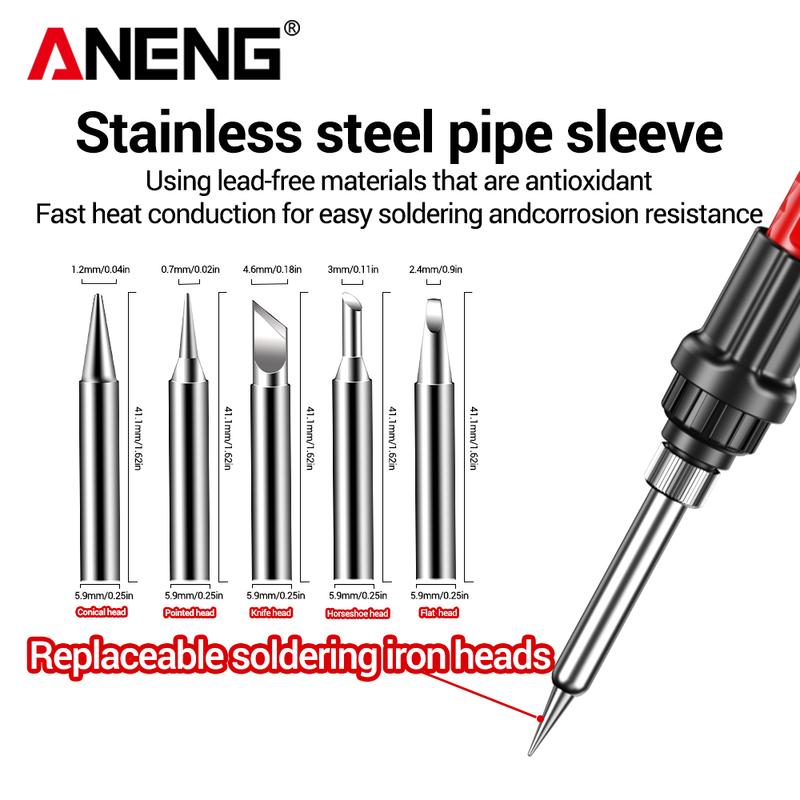 Electric Soldering Iron 60W Adjustable Temperature ANENG LCD Digital Display Portable Kit SL105 Welding Repair Electrician Tools