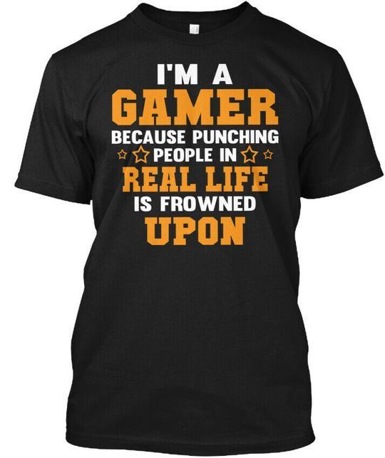 

Im Gamer Because Punching People T-Shirt Made in the USA Size S to 5XL L