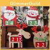 Elegant 3d Wooden Christmas Countdown Calendar With Santa Snowman And Reindeer Design