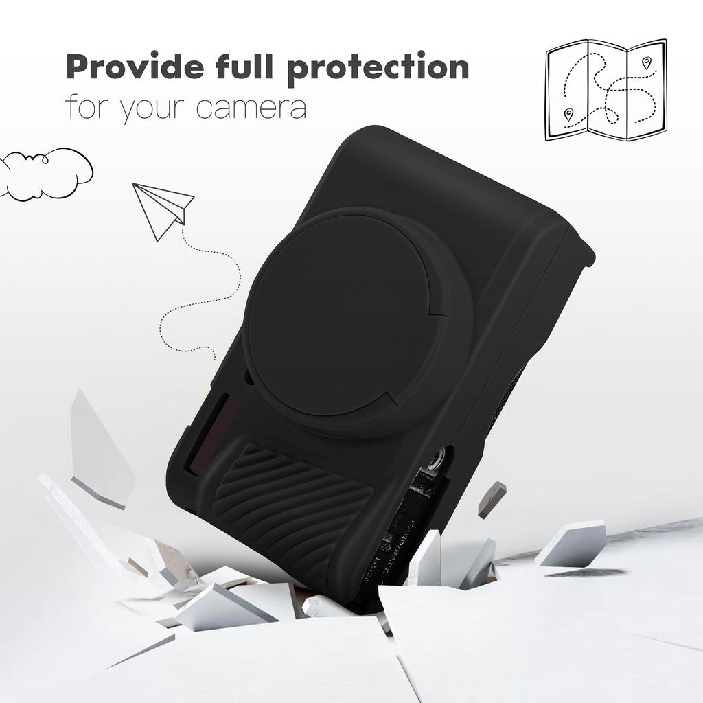 for Canon PowerShot SX740 HS/SX730 HS Rubber Camera Bag Skin With Len Protector Camera Case Cover Anti-Scratch Slim Fit