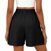 Pantaloncini da Donna Estate Moda Vacanze al Mare Abbigliamento Casual Vita Alta Gamba Larga Pantaloncini con Volant