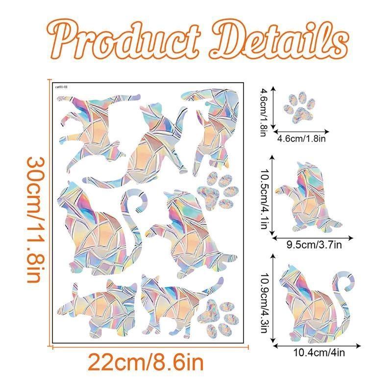 Sunshine Catcher Colorful Window Sticker Suncatcher Rainbow Prism Butterfly Static Glass Sticker PVC Anti Collision Window Sticker