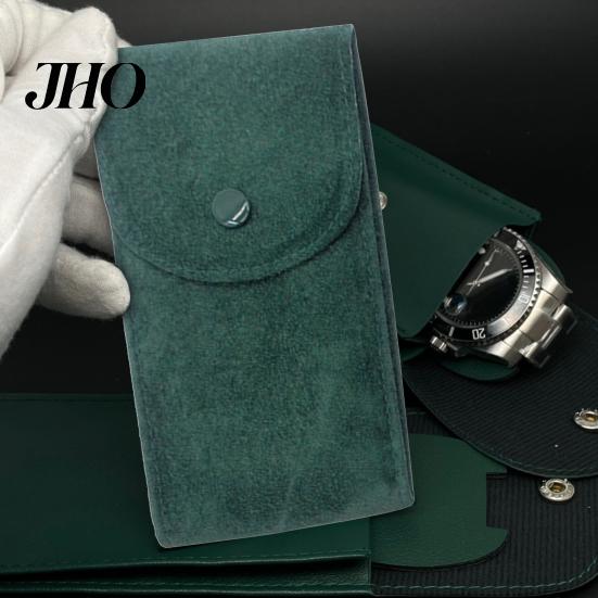 Jewelry Organizer Bag Watch Anti-wear Anti-scratch Shock-proof Press Button Short Velvet Pouch Snap Design Portable Packing Daily Use