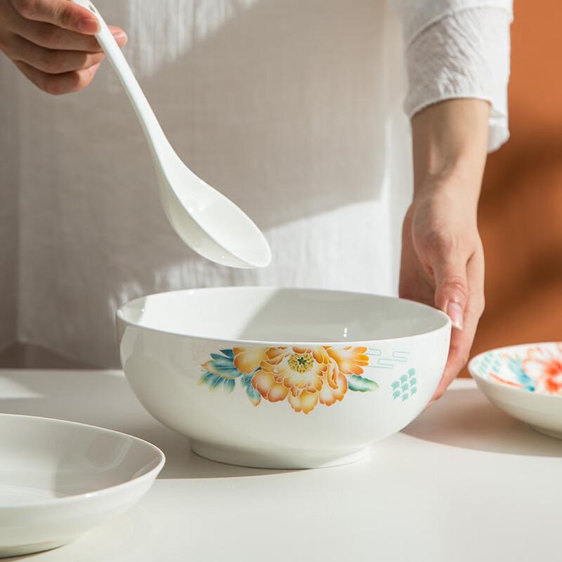 Ensemble Cadeau Vaisselle en Céramique OLOEY (6 Bols, 6 Cuillères)