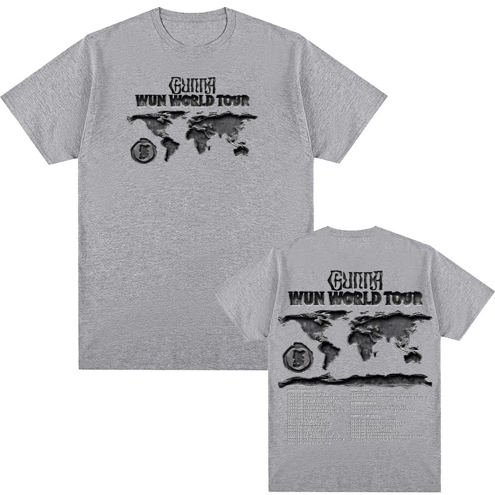 WUNNA World Tour T-SHIRT Rapper Gunna High Quality Tee-shirt Short Sleeve 100%cotton Gothic Tshirt Round Neck Summer Ropa Hombre