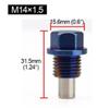 Aluminiumlegering Magnetisk Oljetråg Sump Återflöde Avtappningsplugg Nippel Adapter M14x1.5