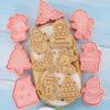 Stamp Cartoon Pressable Christmas Theme Biscuit Mold Kitchen Pastry Cookie Cutters Baking Tools
