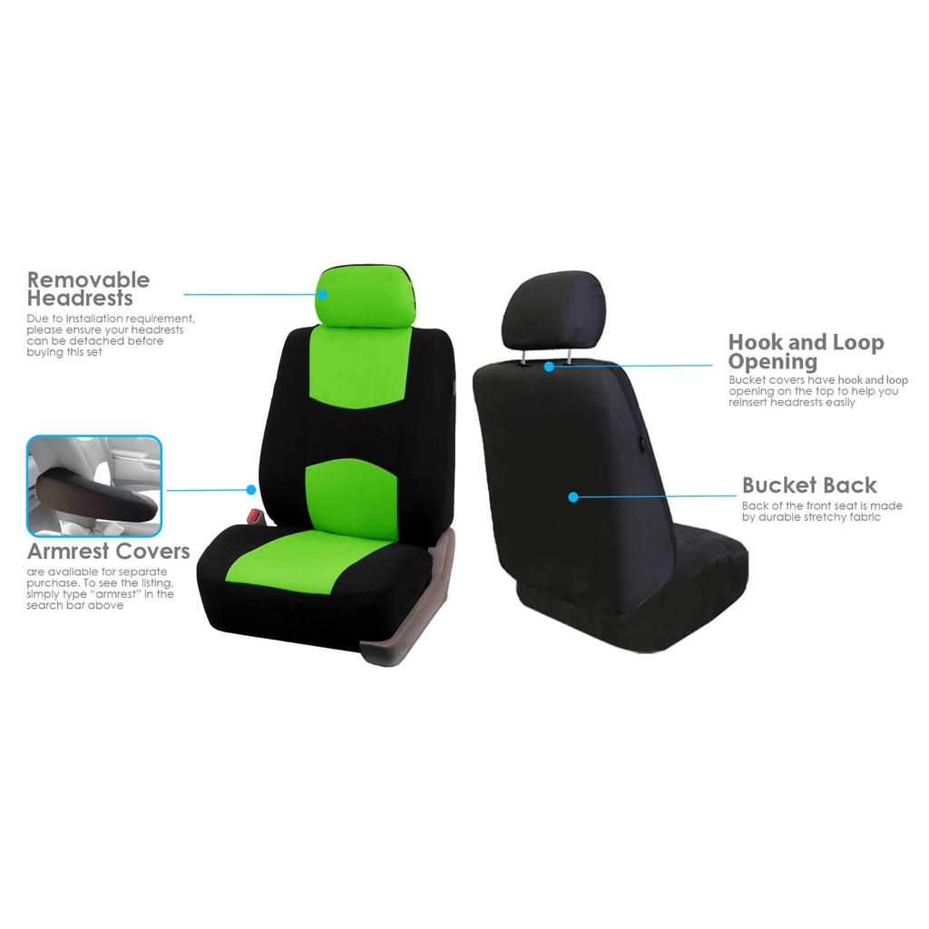 Universal Flat Cloth Car Seat Cover Non-slip Design Front Set