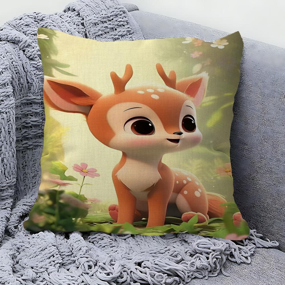 Cartoon Cute Deer Jungle Pillowcases Home Bedding Decorative Pillow Cover Wedding Super Soft Pillow Case