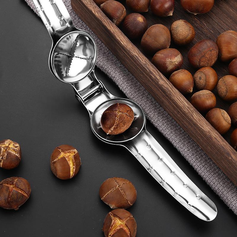 Stainless Steel Chestnut Machine, Chestnut Clip, Walnut Pliers, Sheath Cutter, Opener, Nut Cracker, Sheller Kitchen Tool, 2in 1