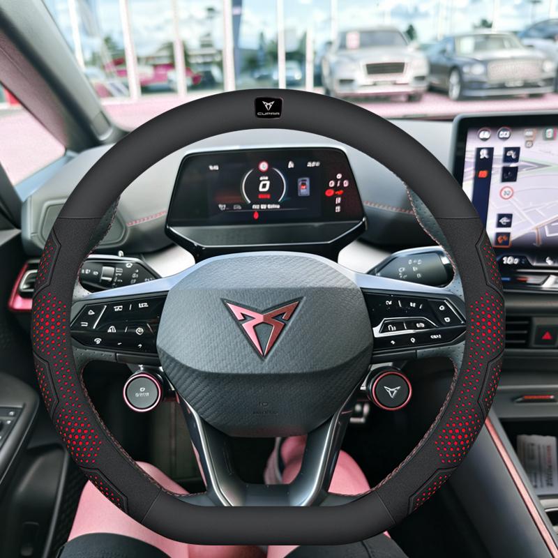 BFI1 Car Breathable Anti-Slip Suede Leather Steering Wheel Cover For Cupra Formentor Terramar Tavascan Ateca Born Leon ST IBIZA Raval