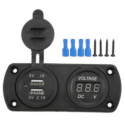 Schnelles Autoladegerät Spannungsanzeige Dual-USB 12?24V Wasserdicht 2.1A Ausgang Universell für Motorräder