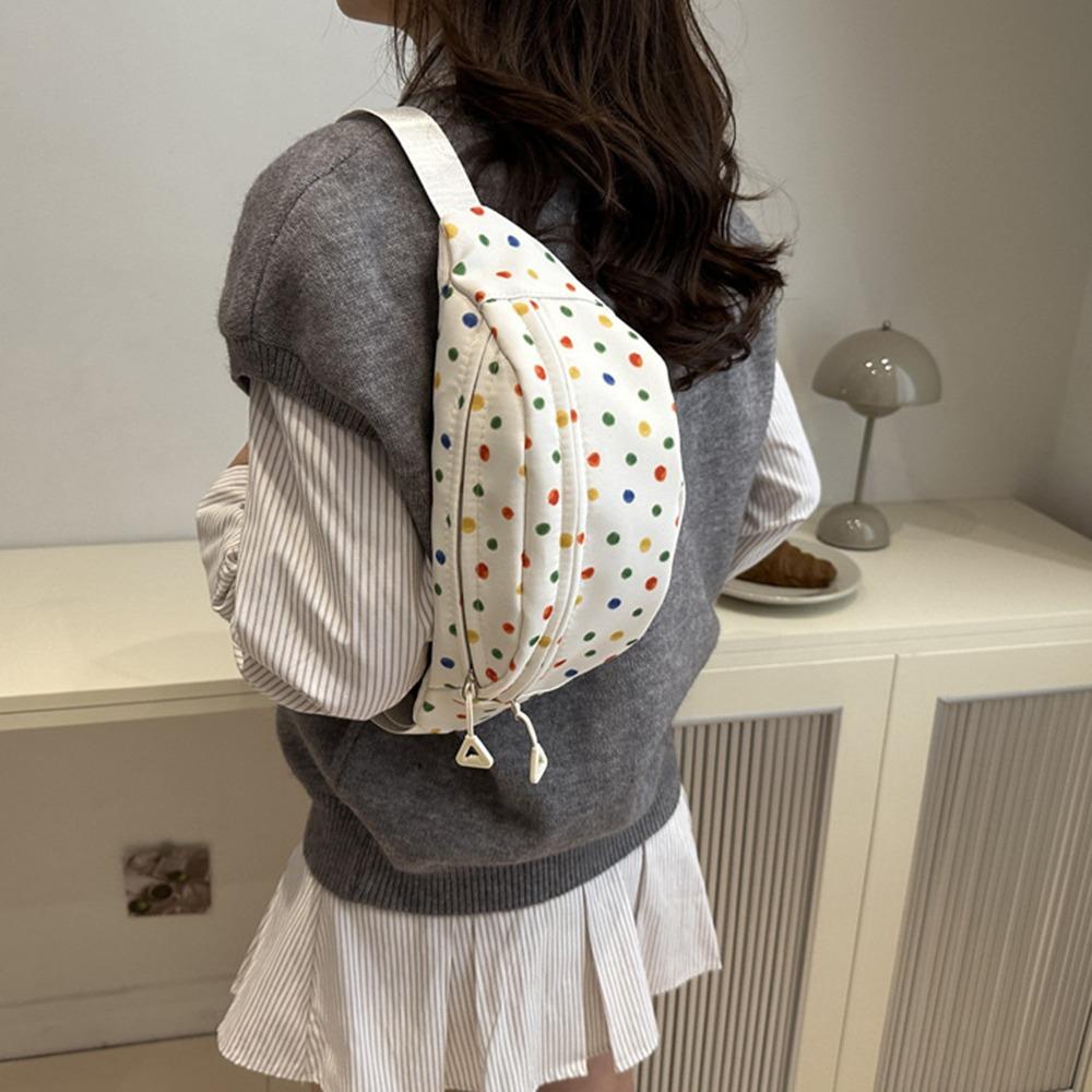 Waterproof Single Shoulder Bag Colorful Polka Dot Sports Fanny Pack Running Waist Bag Outdoor