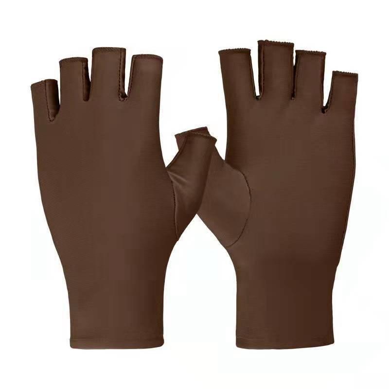 Half-finger Gloves Anti-ultraviolet Driving Gloves Summer Thin Semi-Finger Stretch Ice Silk Sunscreen Gloves