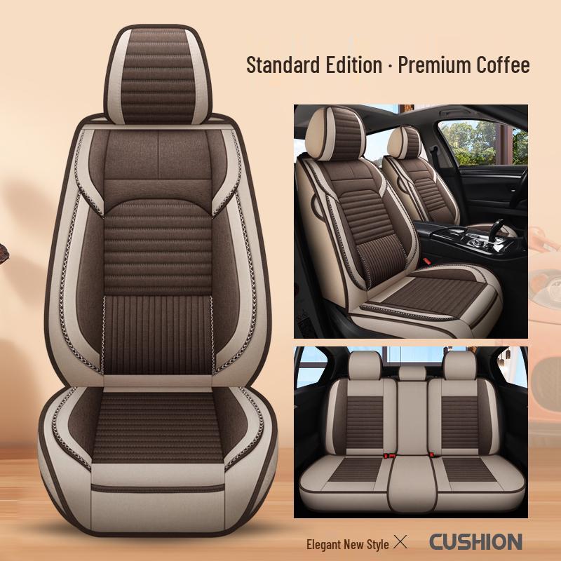 Thickened Linen Car Seat Cushion Cover for Summer