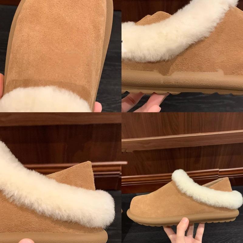 Thick-soled two-wear women's winter velvet snow boots fluffy slippers soft-soled thermal cotton shoes