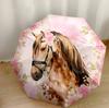Epic Horse In Autumn Landscape Portable Automatic Umbrella Compact 8-Rib Lightweight Sturdy Construction Travel Essential Elegant Umbrella