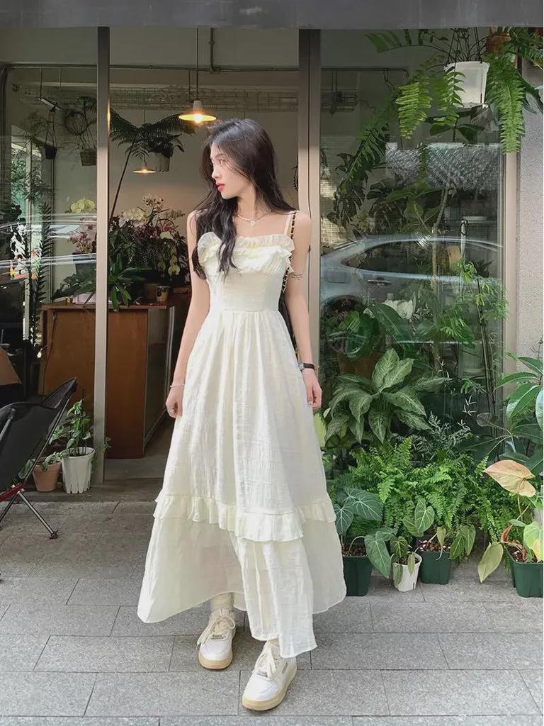 Damen Sommer Meerjungfrau Rüschen Tube Top Kleid: Taillenformend, Süß, Strandstil