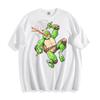 OFFICAL TMNT Michelangelo Ninja Turtles Black Graphic T-Shirt Licensed Tee