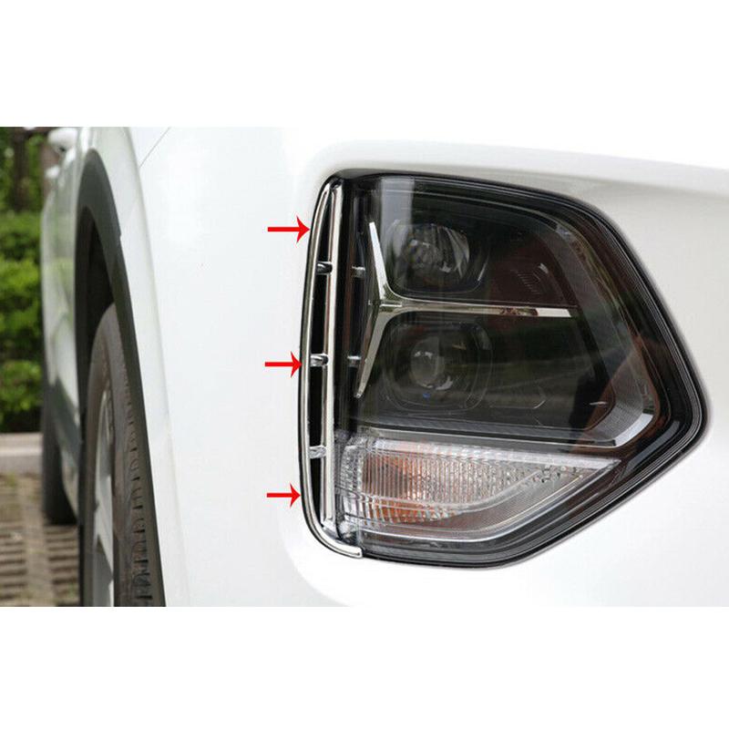 Chrome Style Car Headlight Lamp Air Inlet Cover Trim Decoration Fit For Hyundai Santa Fe