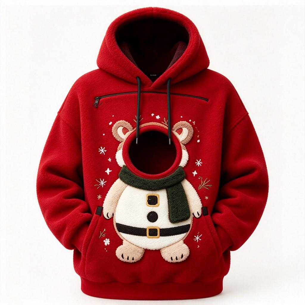 Felpa con cappuccio unisex alla moda a maniche lunghe con tasca per cane, felpa calda casual larga per l'uso quotidiano