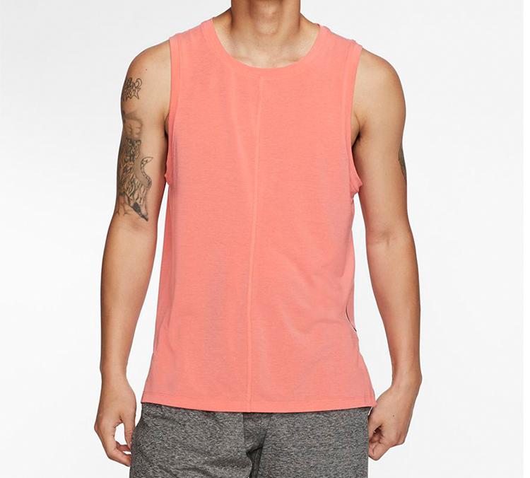 Nike Dri Fit Tank Tops Men's Ash Red Crew Neck Moderate Racerback BV4037-814