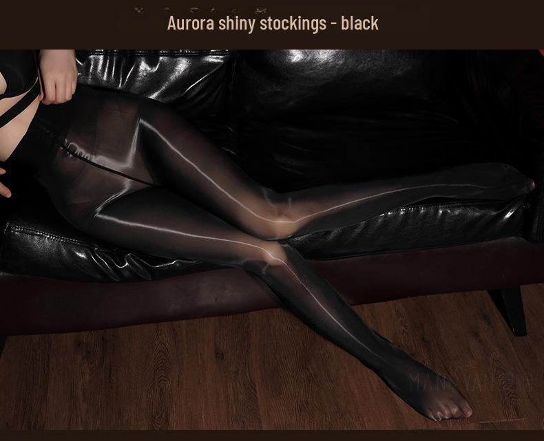 Manyan Sexy 8D Aurora Oil Sheen High Waist Pantyhose (WZ7152) with Closed Crotch