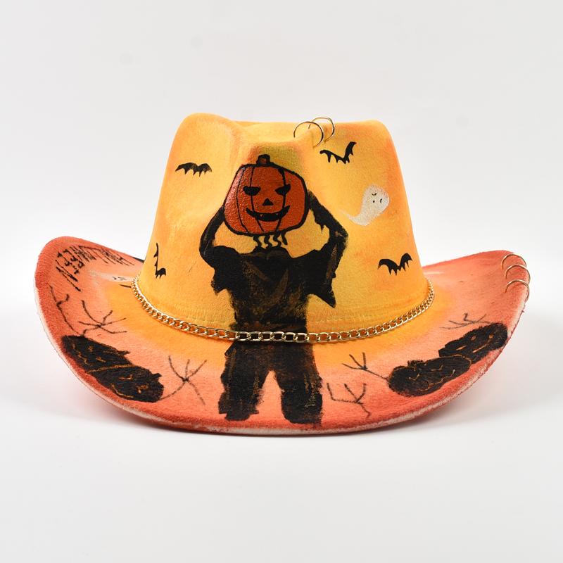 Halloween Skull Print Jazz hat Halloween Party Props Dress Up Hat Men Cosplay Costume Accessories