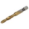 Tap Drill Bits Hex Shank Titanium Coated Metric Screw Combination Tapping Bit for WoodM6