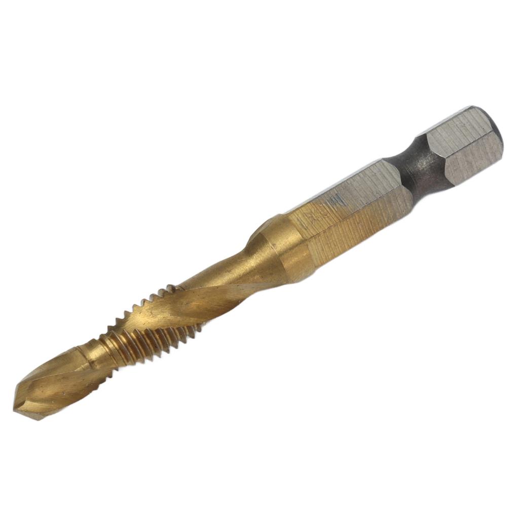 Tap Drill Bits Hex Shank Titanium Coated Metric Screw Combination Tapping Bit for WoodM6