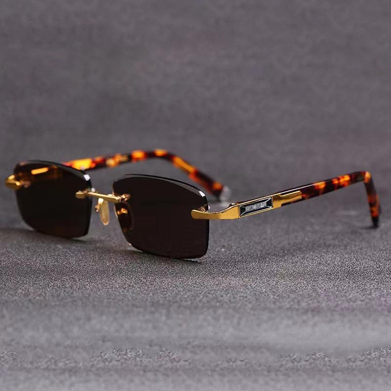 Crystal Glasses Men'S Pure Natural Crystal High-End Frameless Rough Stone Sunglasses Genuine Cool Eye Protection Men'S Stone Glasses