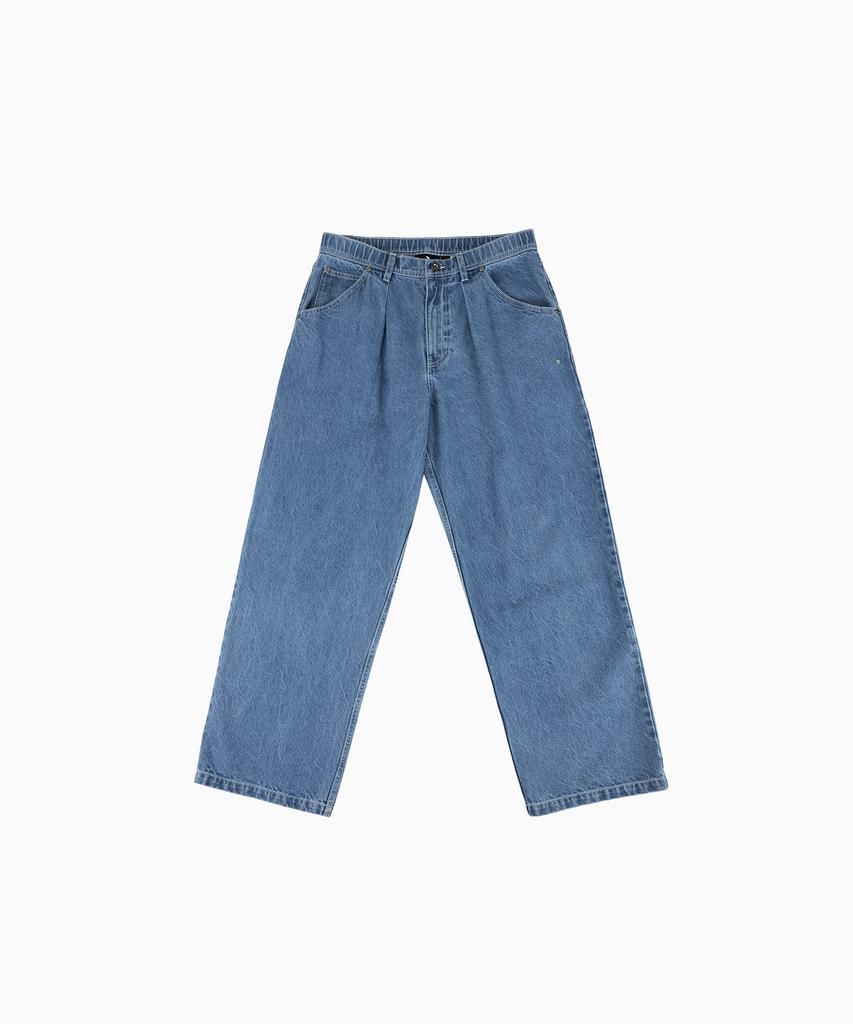 Keonbeoseu Denim Baggy Pants Blue Denim Uck065-Uha