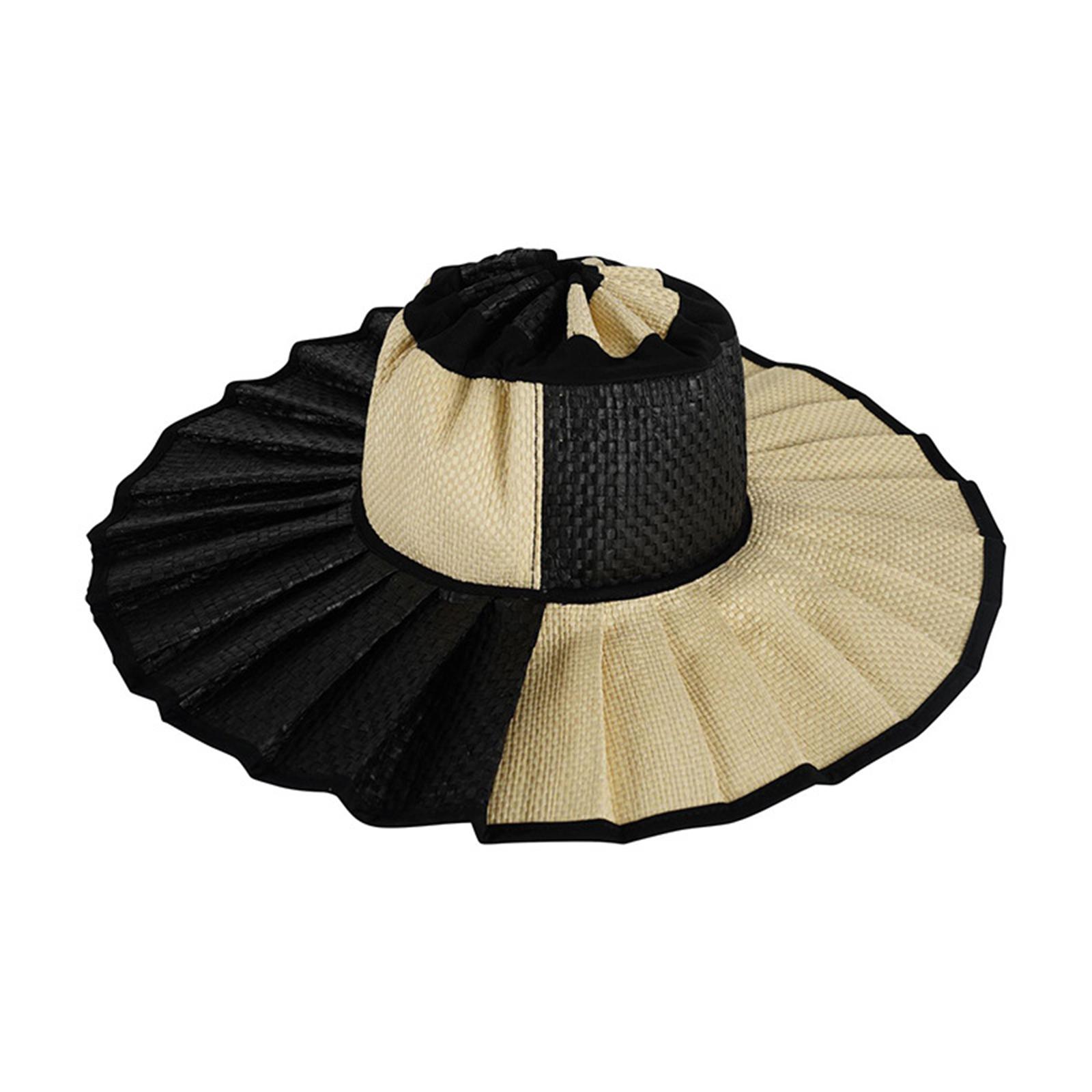 Модная складная женская солнцезащитная повседневная универсальная плиссированная шляпа бежевый