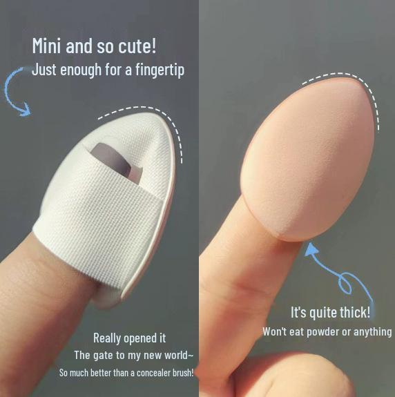 

Mini Finger Sponge: Small Tip Powder Puff for Concealer & Foundation Finger Puff [1 piece]