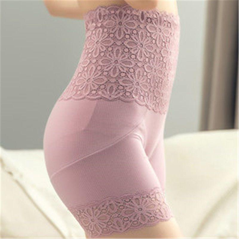 High Waisted and Cinched Safety Pants To Prevent Exposure Women's Summer Thin Lace Cinched and Leggings with Cotton Crotch and No Rolled Edges