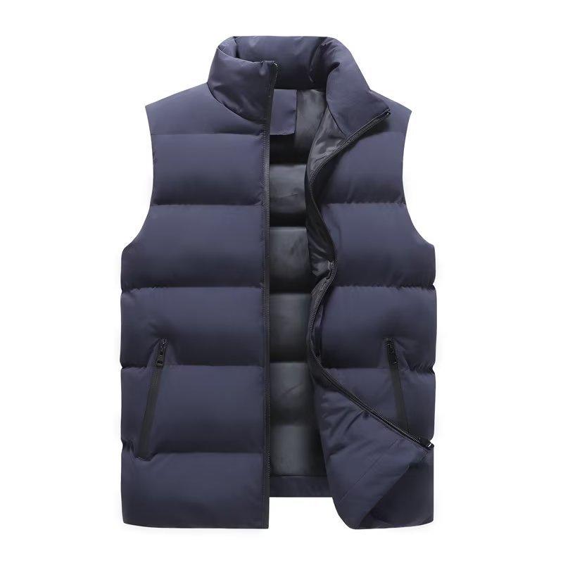 Korean Style Autumn Winter New Style Minimalist Casual Down Vest Outerwear Gilet Warm Sleeveless Padded Jacket For Men