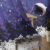 Weihnachts-Nachtansicht, Weihnachtsmann, Rentier, Fenster-Tüllvorhänge für Wohnzimmer, Küche, Weihnachtsdekoration, durchsichtige Voile-Vorhänge