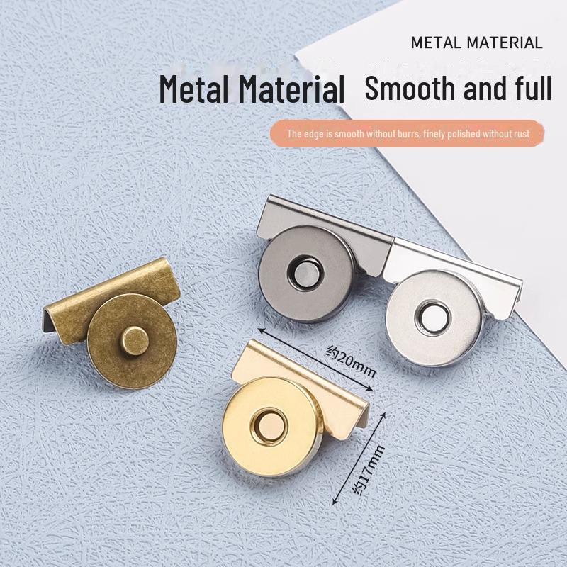 Durable Magnetic Metal Buckle for Bags: No-Sew Fix, Leather & Cloth Compatibility, Hidden Magnetic Button