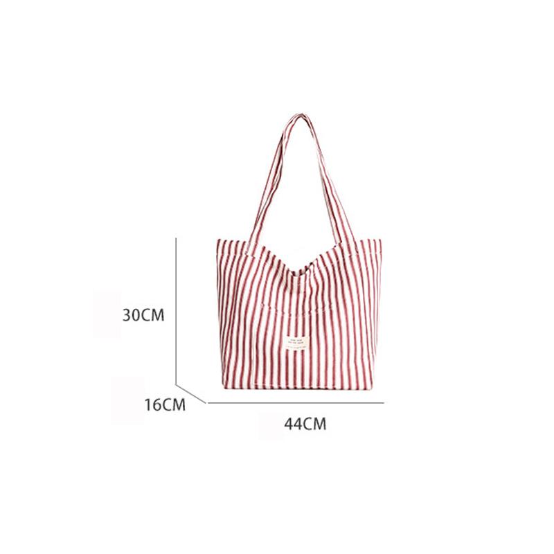 Korean Striped Shoulder Bag Large-Capacity Versatile Casual Tote Bag For Women