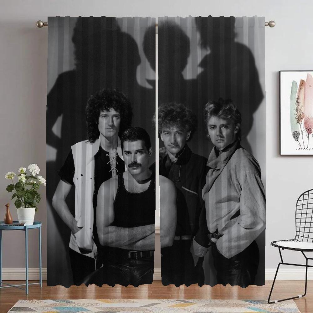 Queen Window Curtain for Room 2 Panel Shades Modern Living Room Curtains Halloween Decoration Tulle for Bedroom Partition Camera