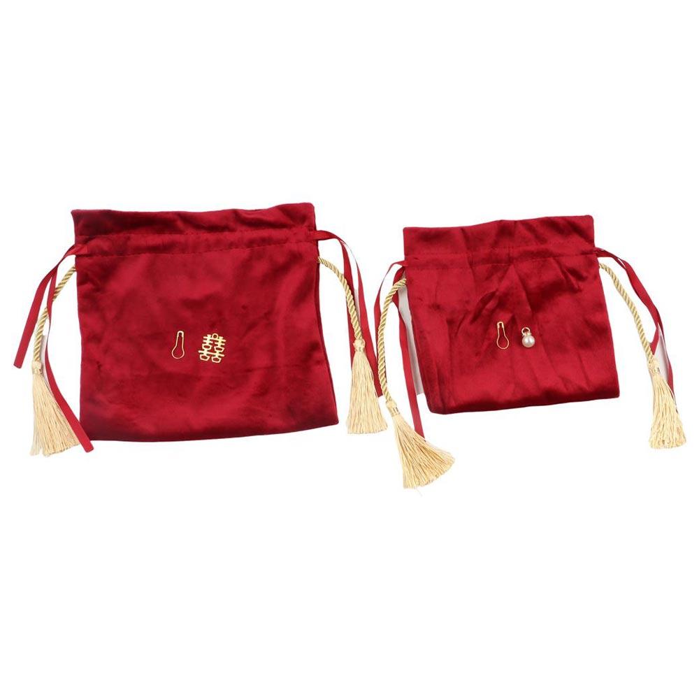 Velvet Drawstring Candy Bag Non-woven Fabrics Chinese Traditional Wedding Gift Bag  Guests