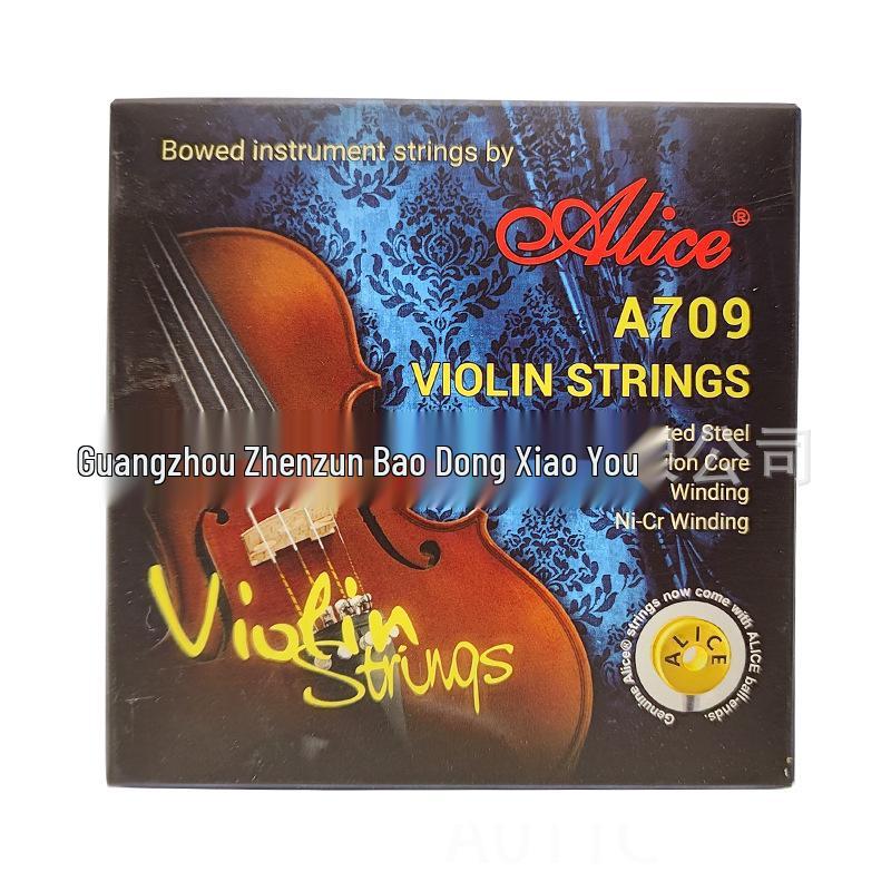 Alice A709 Violin String Set: Nylon Core with Aluminum, Magnesium, Nickel, and Chromium Wound Strings 1234