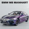2024 New Similation 1:24 BMW M8 Supercar Alloy Car Model Sound and Light Pull Back Die Cast Children's Toy Collectibles Birthday Gift
